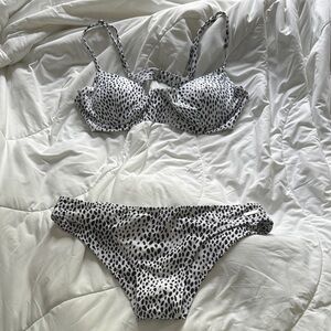 Stylish Black and White Polka Dot Bikini